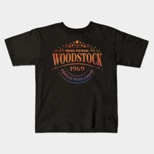 Woodstock 1969 Music Festival 3 Days Of Peace And Music Kids T-Shirt